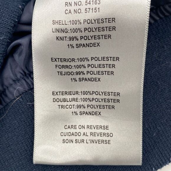 Levi's Iconic Bomber Flight Jacket Water Resistant Nylon Zips Navy Small - Picture 12 of 16